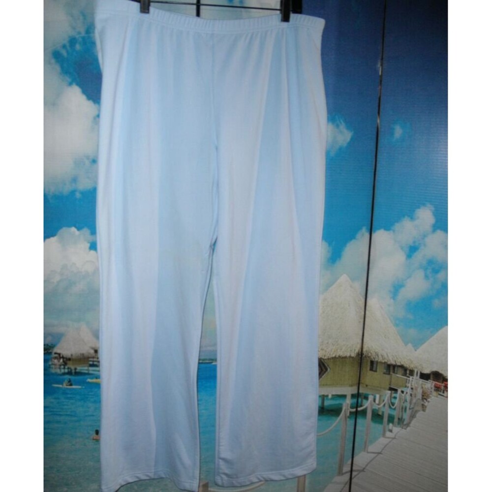 NEW by CREATE HAVOC, LIGHT BLUE KNIT PANTS, ELASTIC WAIST MISSY SIZE XL (16-18)